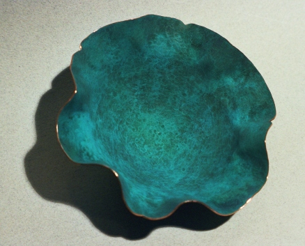 D.Bréchault - "Water", bowl, copper, blue-green patina (fuming method).