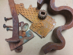 A sampling of found metal objects from my "Cabinet of curiosities".