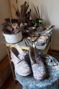 Pollock's shoes - photo courtesy Pollock - Krasner House & Study Center.
