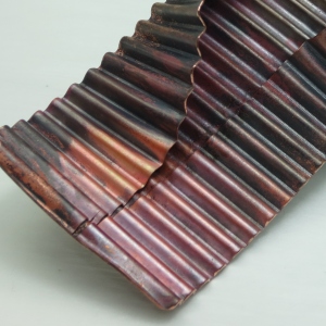 Detail of patina on corrugated copper.